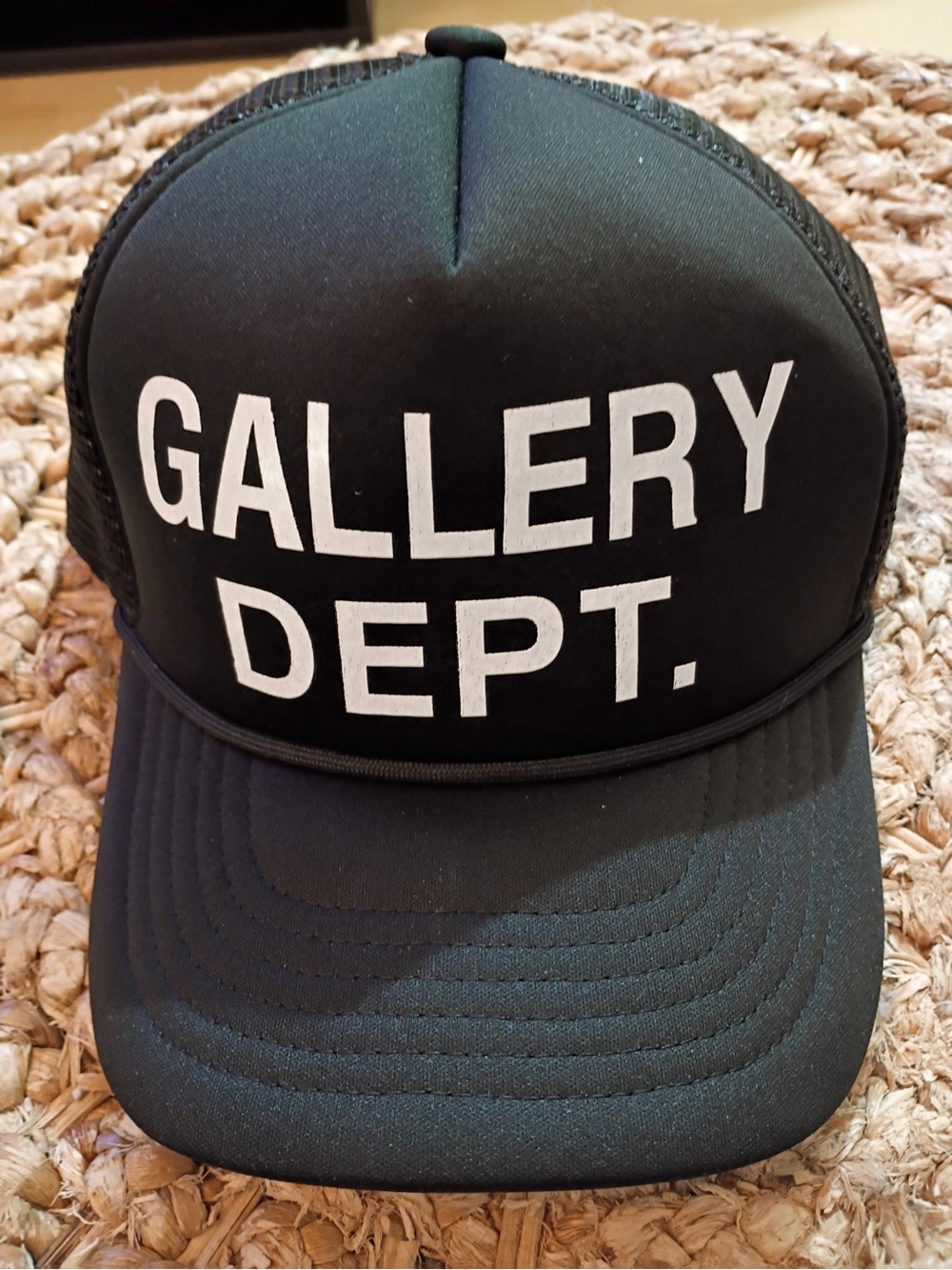 Gallery Dept Black Logo Trucker Hat